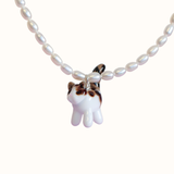 Pearly Kitty Necklace with CUSTOM Kitty *Extended Pre-Order 22-26 weeks - Limited Slots Available*