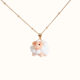 Fluffy Sheep Charm Necklace