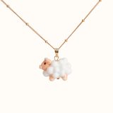 Fluffy Sheep Charm Necklace