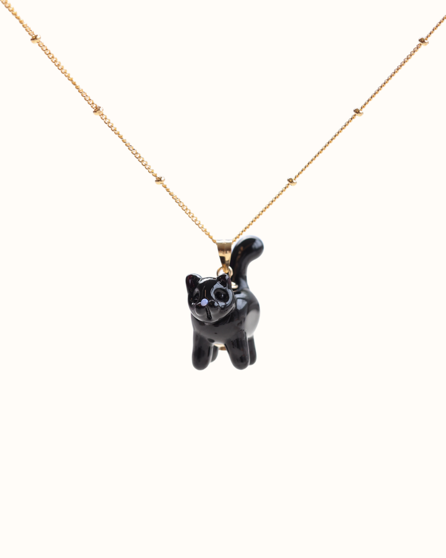 Black Cat Charm Necklace