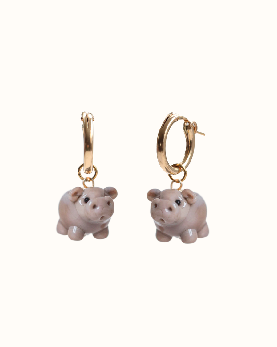 Hippo Earrings