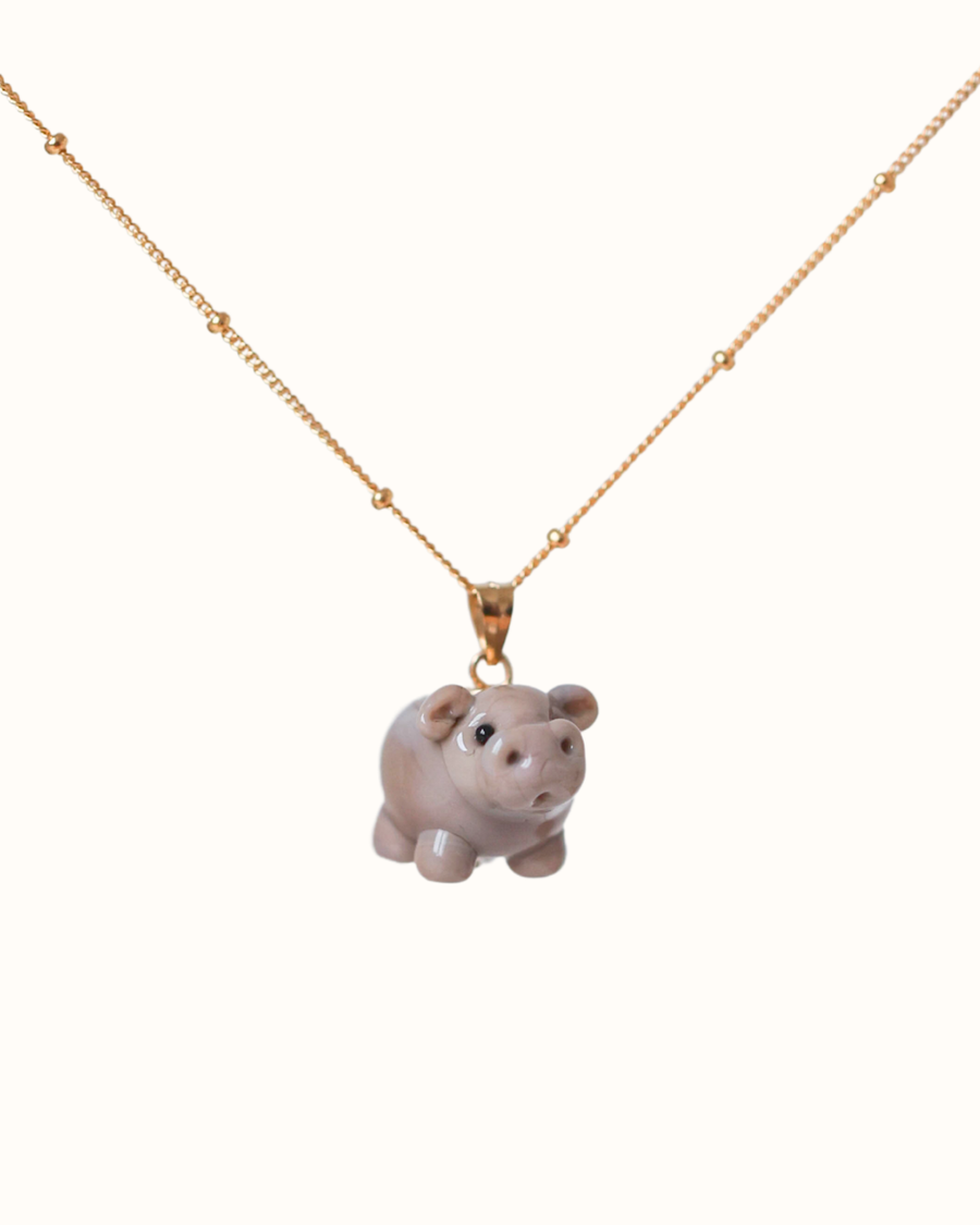 Hippo Charm Necklace