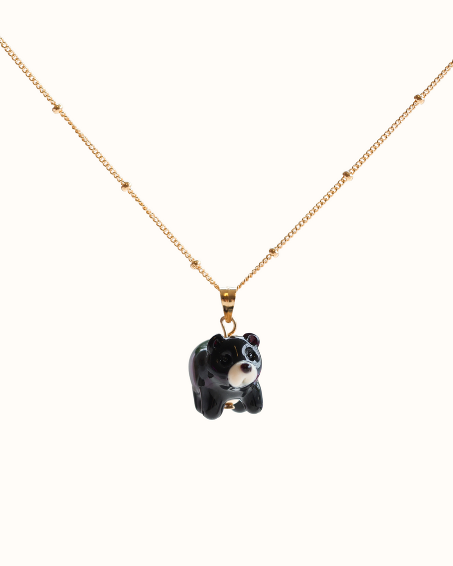 Black Bear Charm Necklace