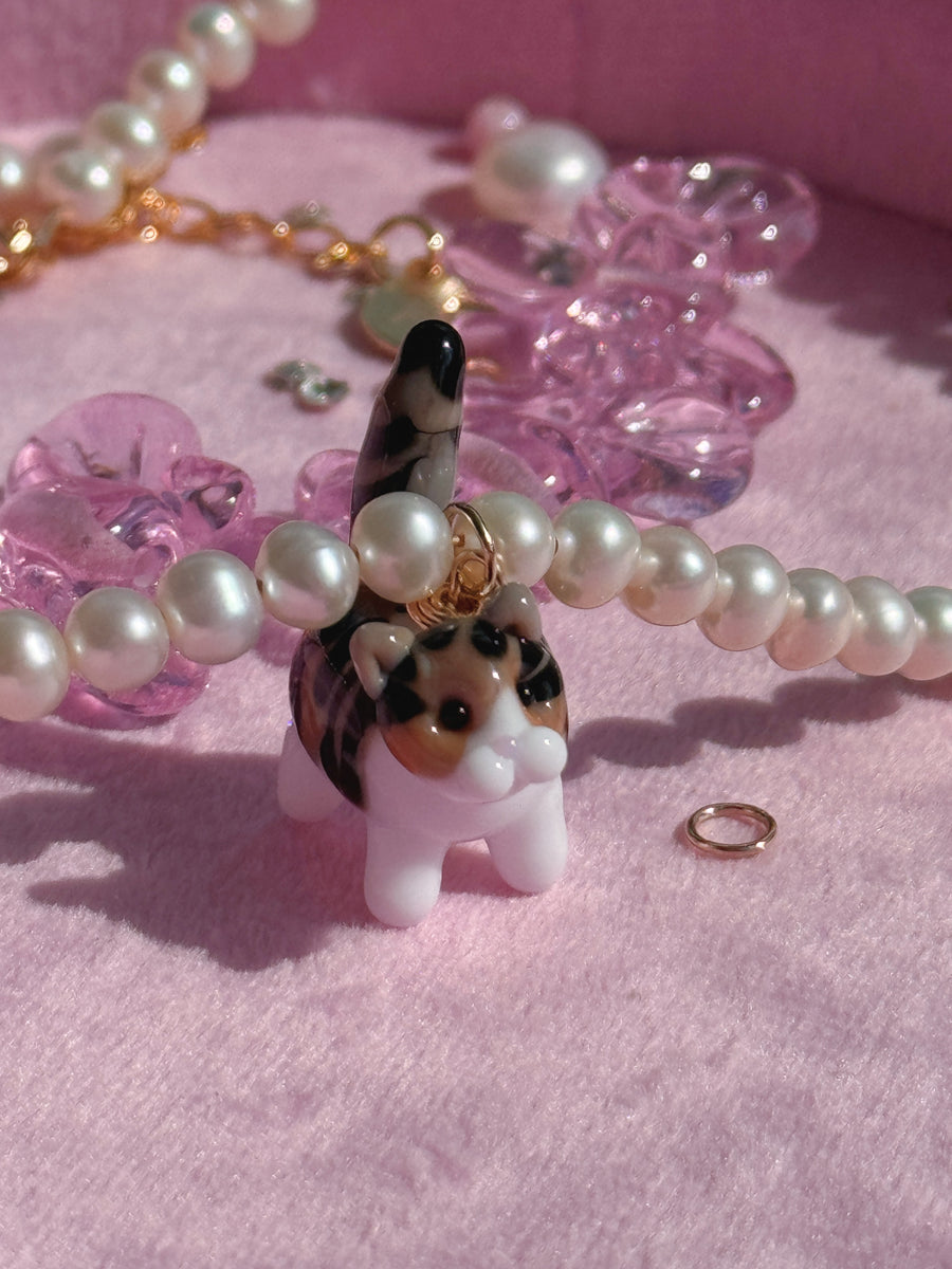 Pearly Kitty Necklace with CUSTOM Kitty *Extended Pre-Order 22-26 weeks - Limited Slots Available*