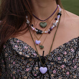 Halloween Picnic Heart Charm Necklace