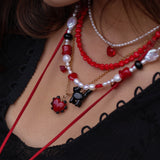 Halloween Picnic Heart Charm Necklace
