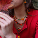 Pumpkin Heart Charm Necklace