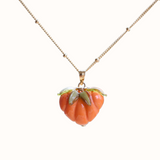 Pumpkin Heart Charm Necklace