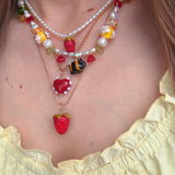 Pearly Strawberry Necklace