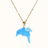 Transparent Dolphin Charm Necklace