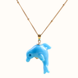 Opaque Dolphin Charm Necklace