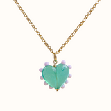 Aquamarine Heart Charm Necklace