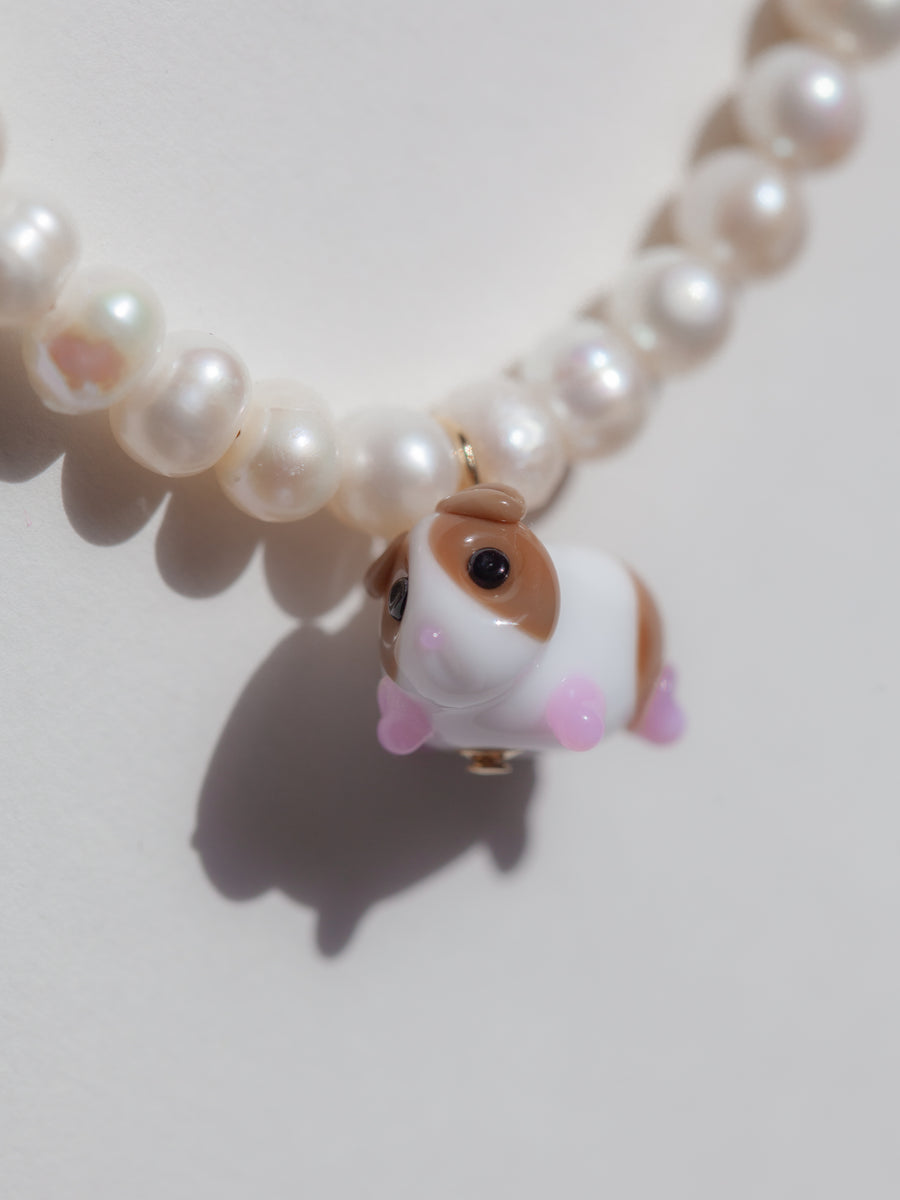 Pearly Baby Guinea Pig Necklace
