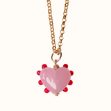 Sherbet Heart Charm Necklace
