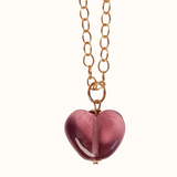 Amethyst Heart Charm Necklace