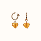 Little Amber Love Heart Earrings