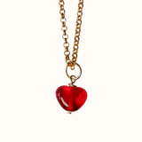 Little Ruby Heart Charm Necklace