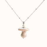 Button Mushroom Charm Necklace