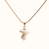 Button Mushroom Charm Necklace