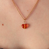 Little Amber Heart Charm Necklace