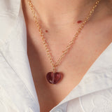 Amethyst Heart Charm Necklace