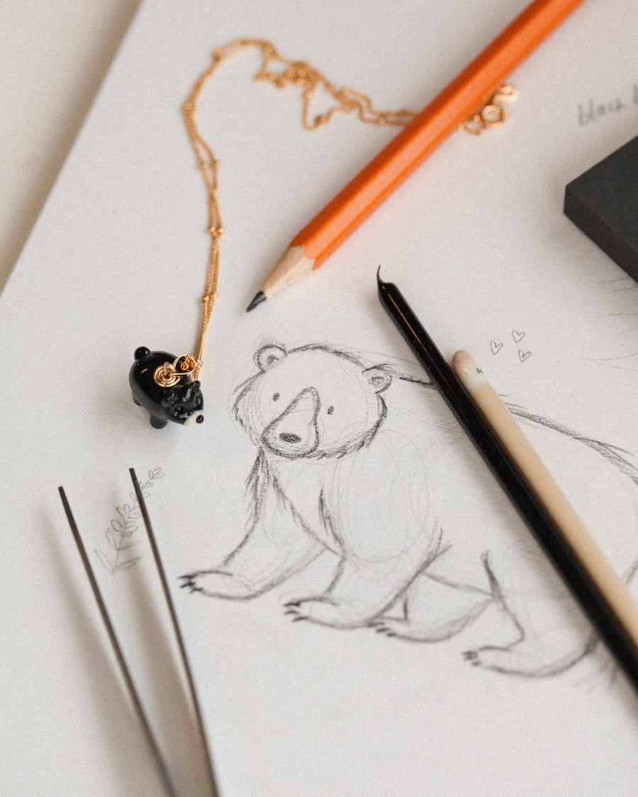 Black Bear Charm Necklace