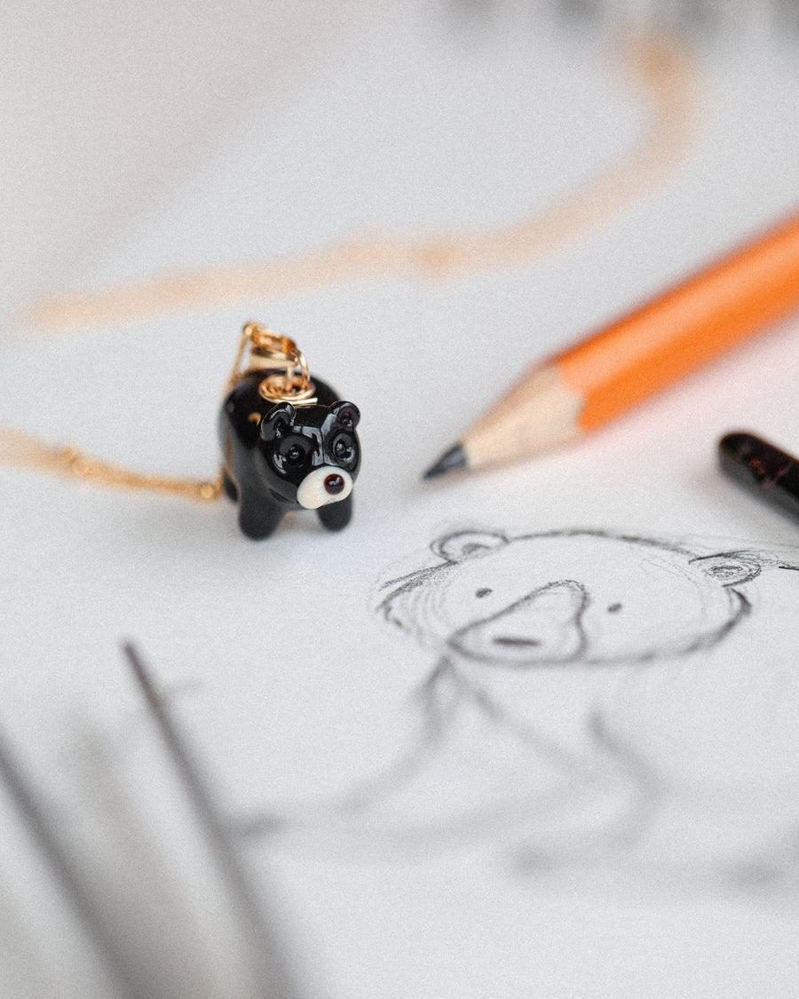 Black Bear Charm Necklace