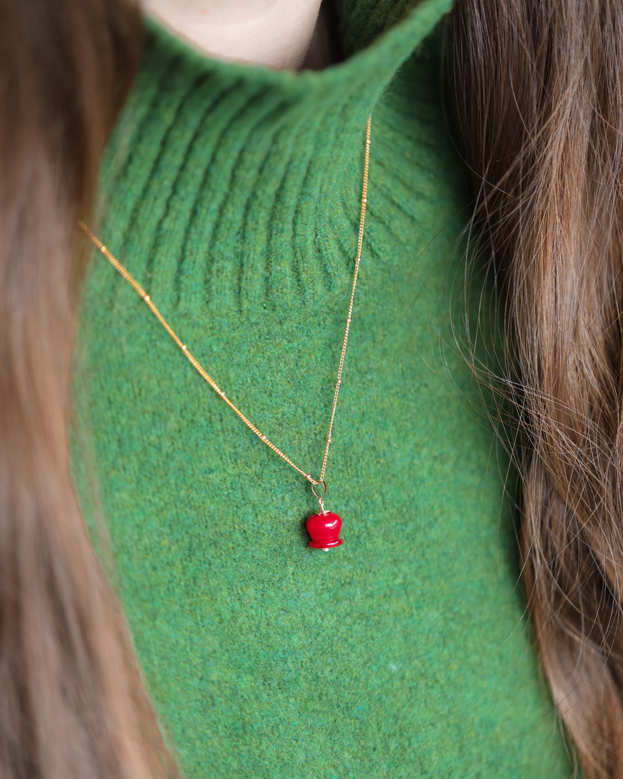 Candy Apple Charm Necklace
