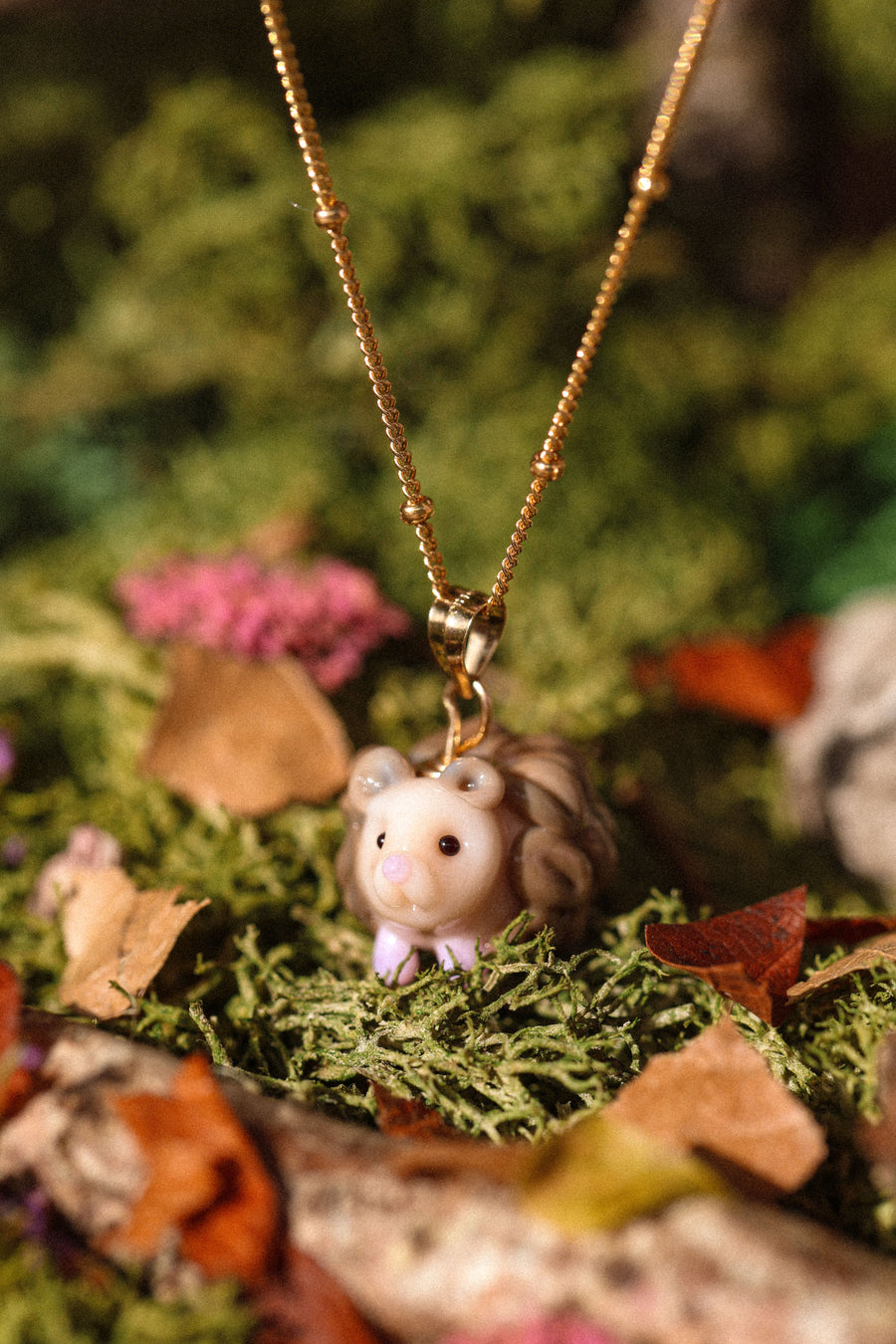 Hedgehog Charm Necklace