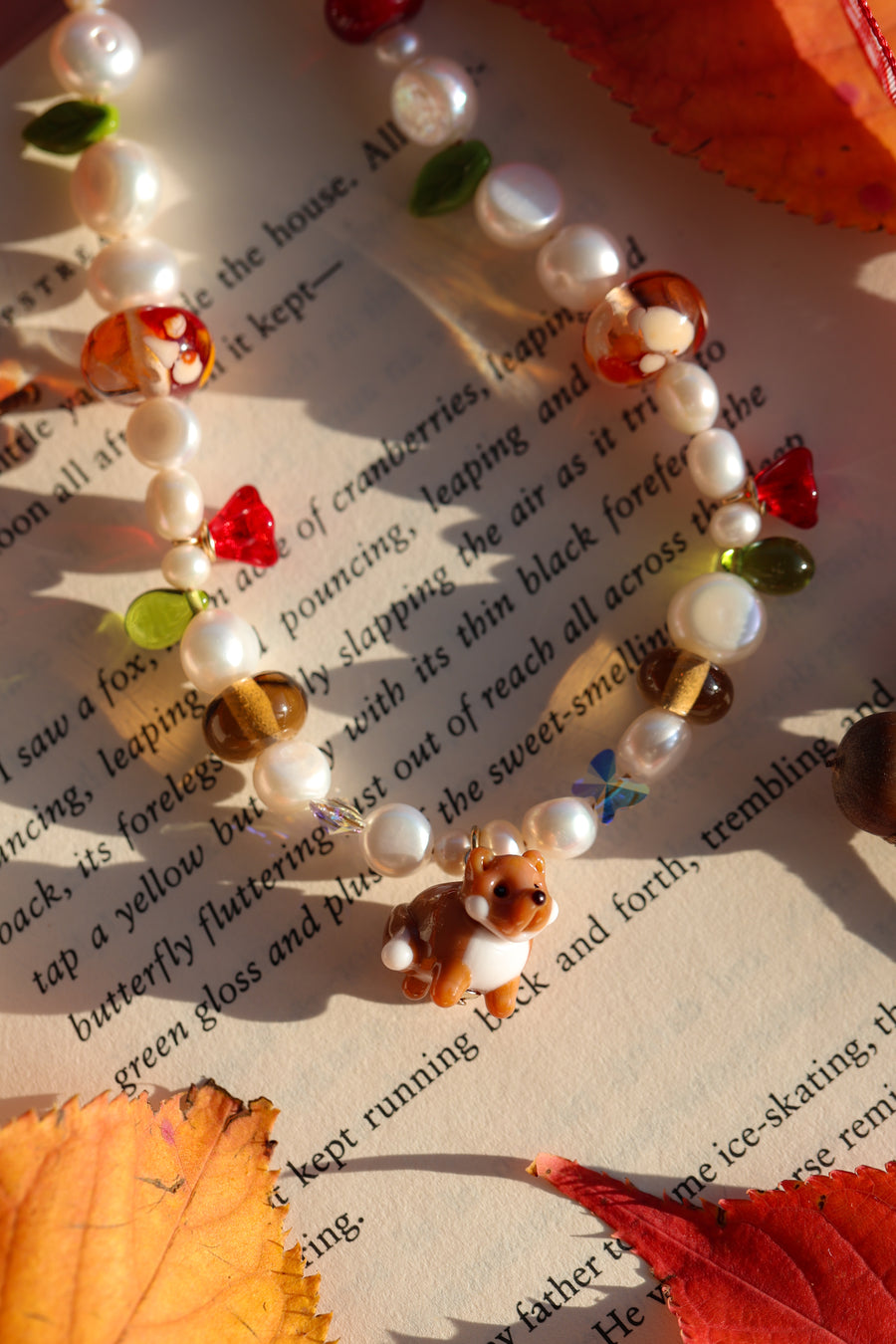 Fox in the Fallen Leaves Necklace