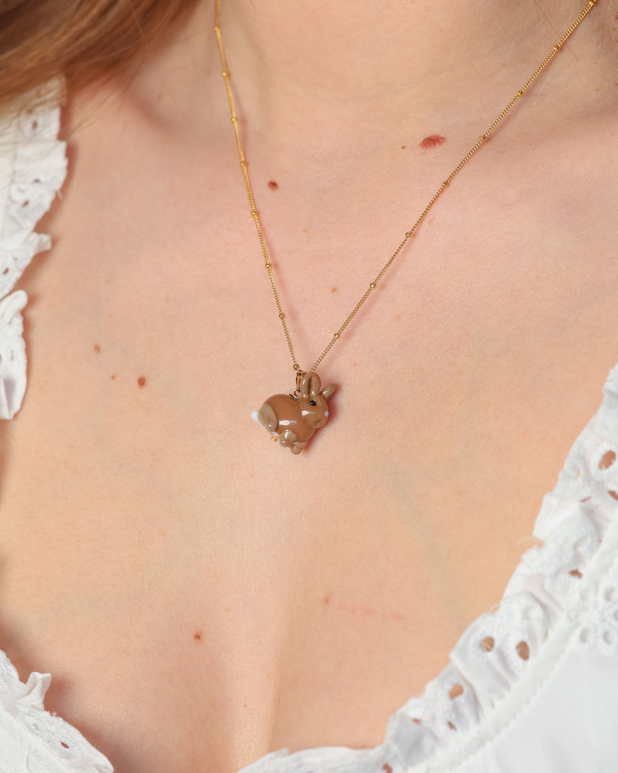 Garden Bunny Charm Necklace