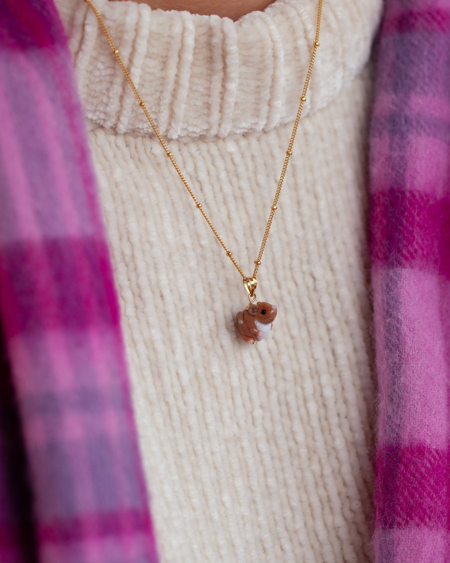 Field Mouse Charm Necklace
