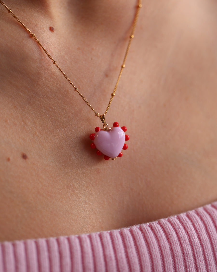 Picnic Heart Charm Necklace