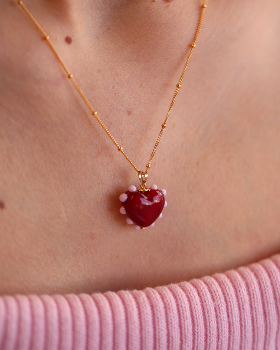 Picnic Heart Charm Necklace