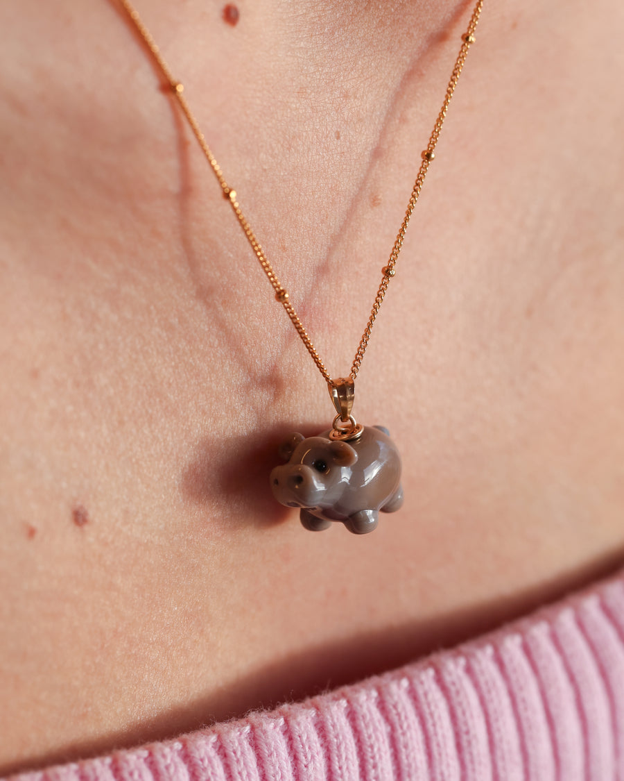 Hippo Charm Necklace