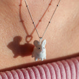 Snow Bunny Charm Necklace