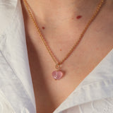 Little Pink Heart Charm Necklace