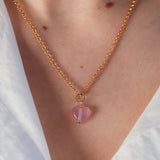 Little Pink Heart Charm Necklace