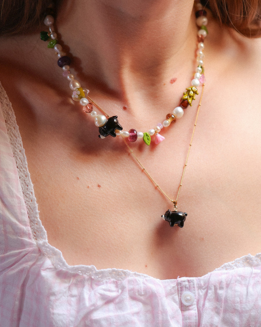 Black Bear Charm Necklace