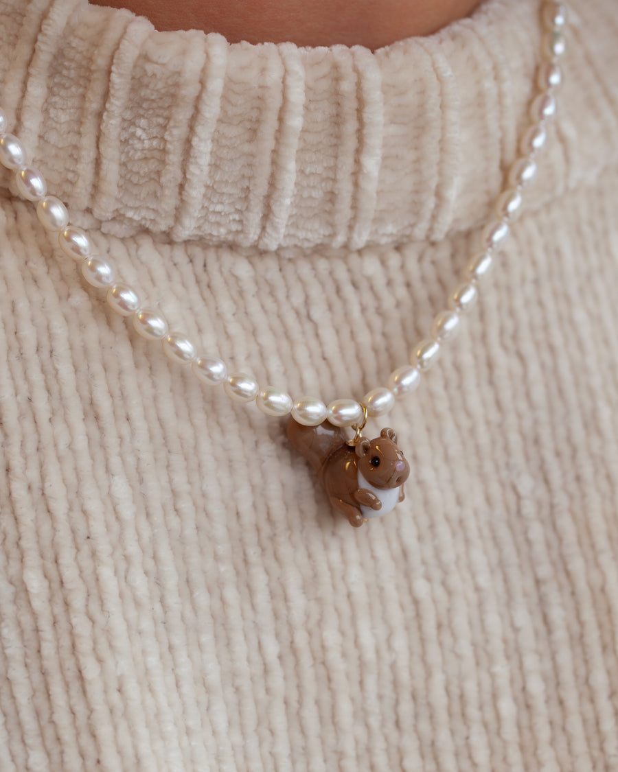 Pearly Little Squirrel Necklace