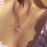 Glass Ribbon Charm Necklace