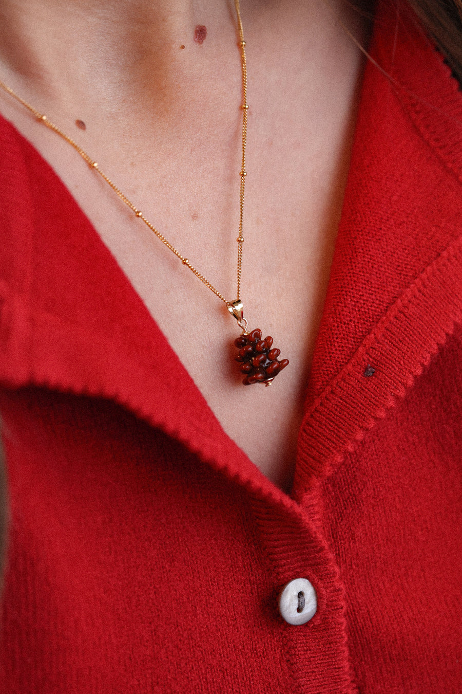 Pinecone Charm Necklace
