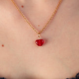 Little Ruby Heart Charm Necklace