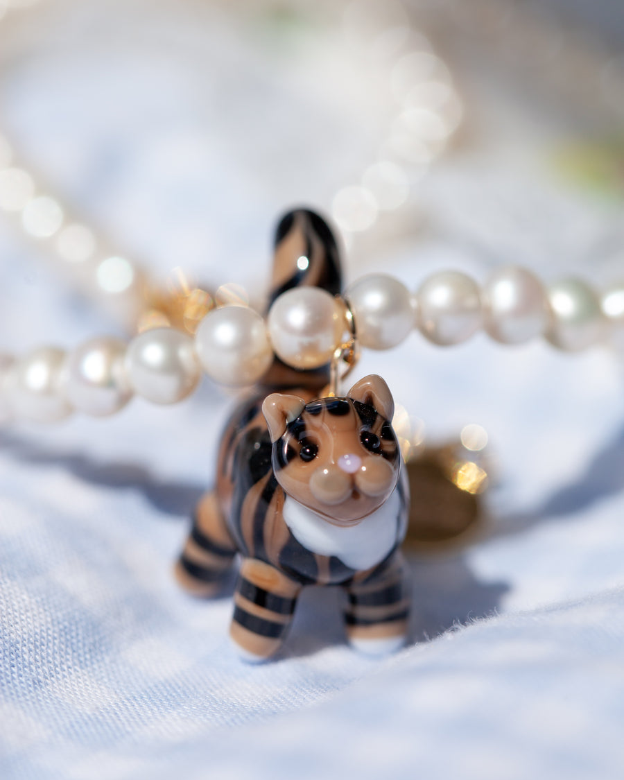 Pearly Kitty Necklace with CUSTOM Kitty *Extended Pre-Order 22-26 weeks - Limited Slots Available*