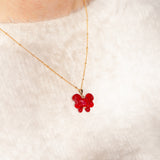 Glass Ribbon Charm Necklace