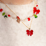 Glass Ribbon Charm Necklace