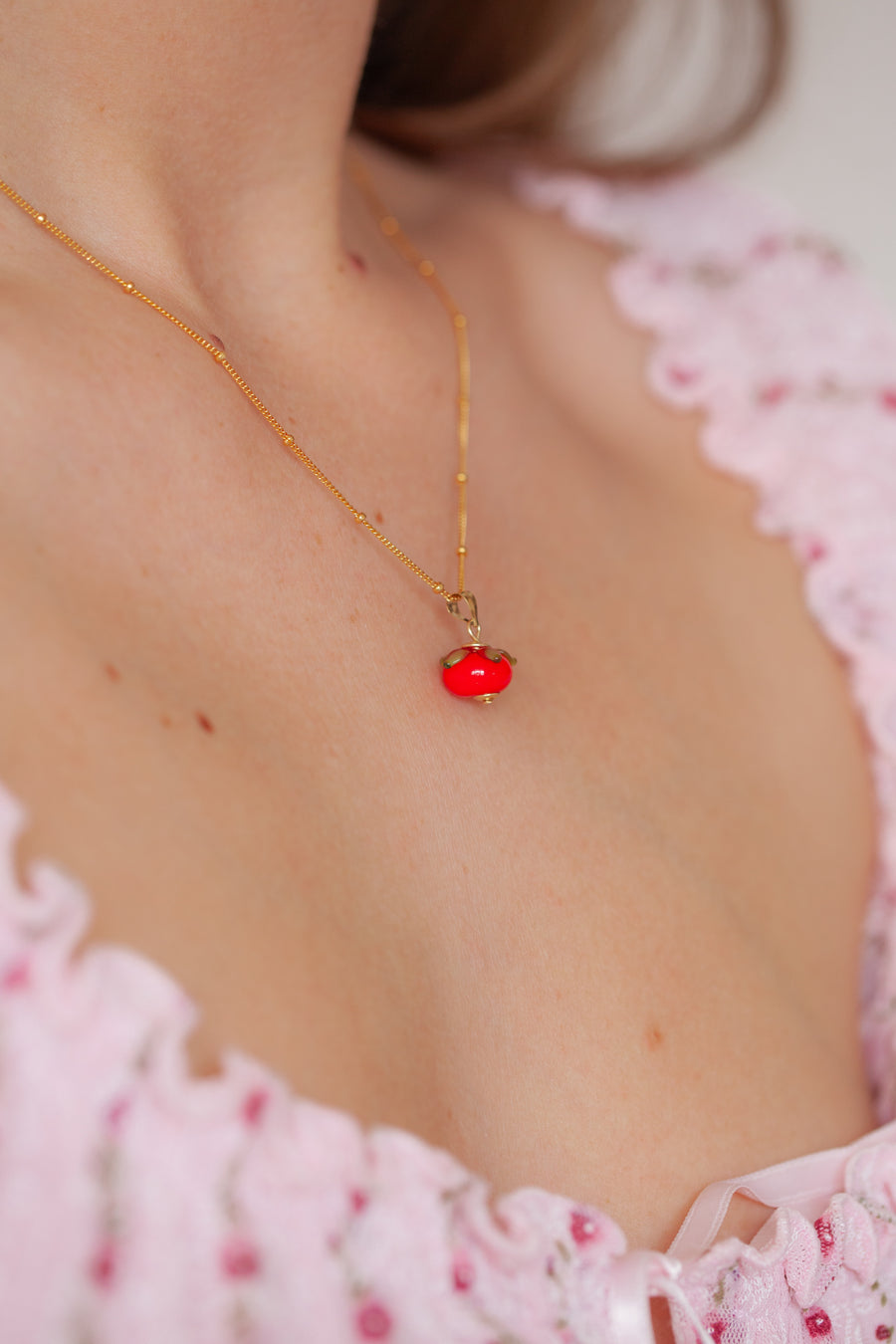 Tomato Charm Necklace