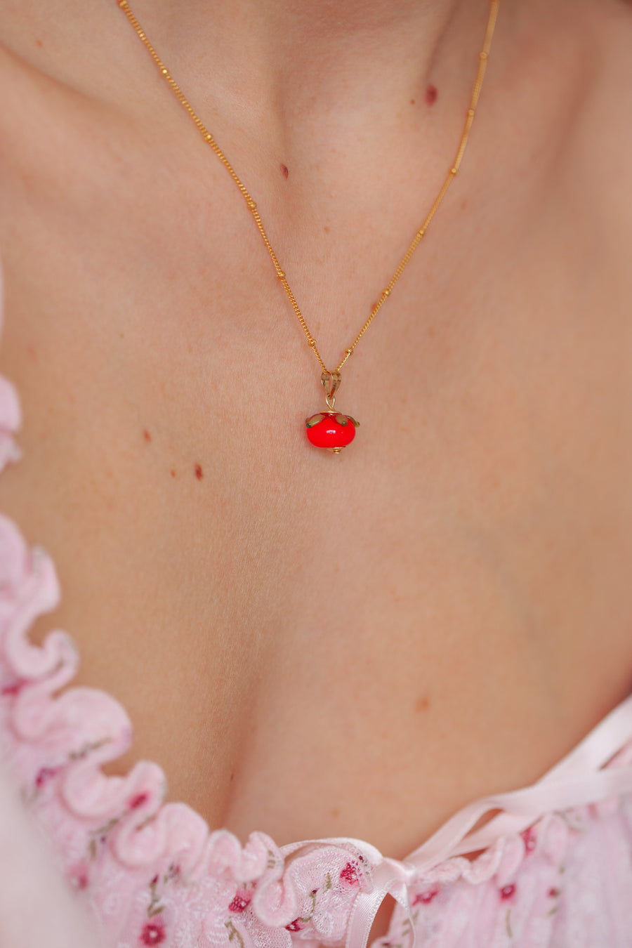 Tomato Charm Necklace