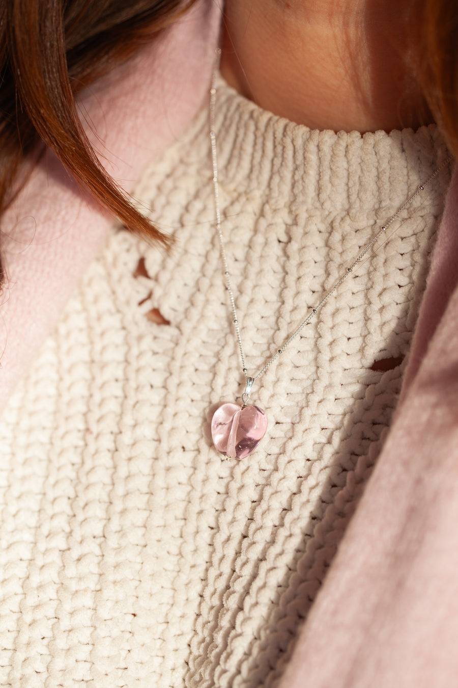 Blush Heart Charm Necklace