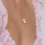 Button Mushroom Charm Necklace